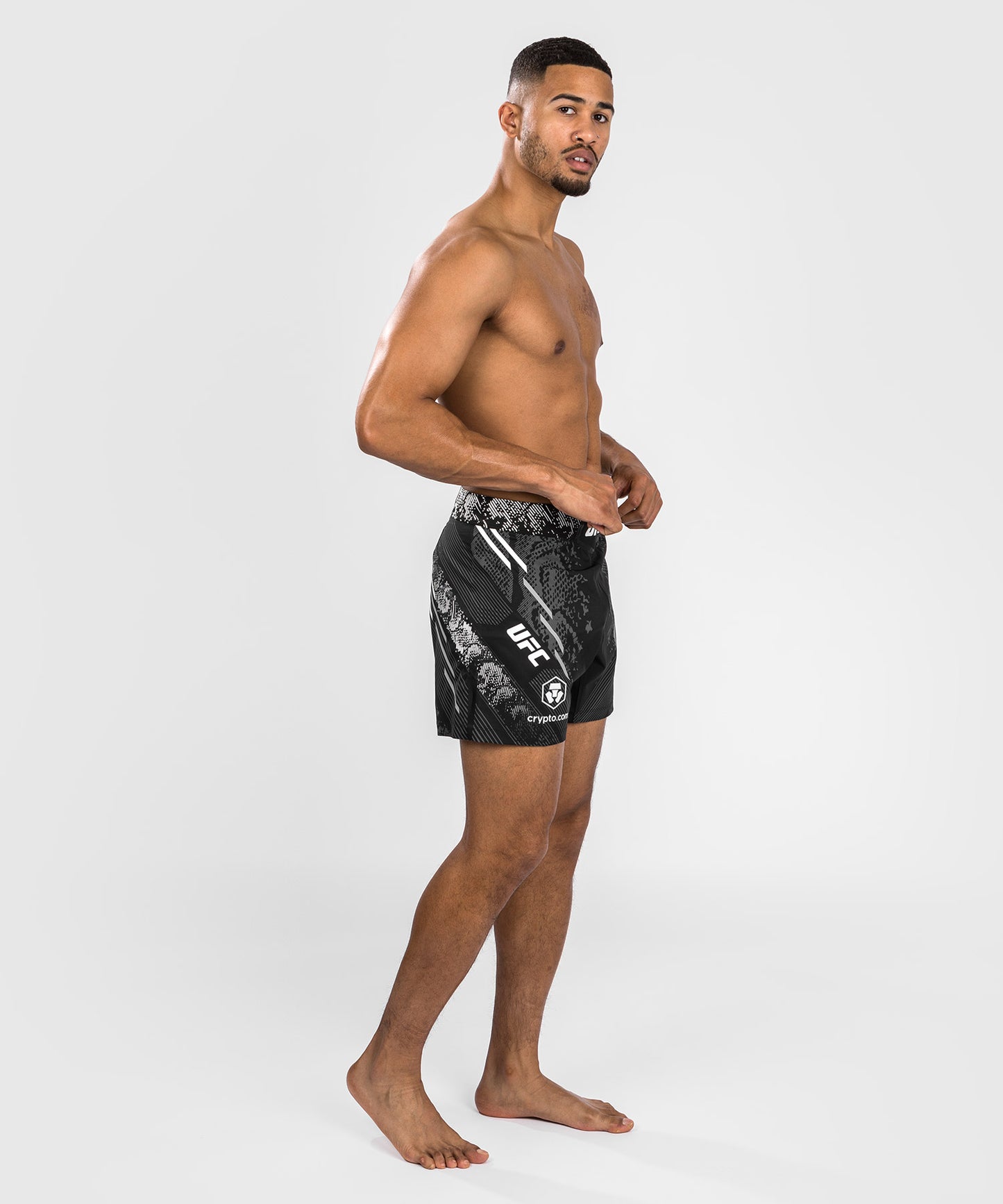 Pantaloncini da combattimento UFC Adrenaline by Venum personalizzati Authentic Fight Night Uomo - Short Fit – Nero