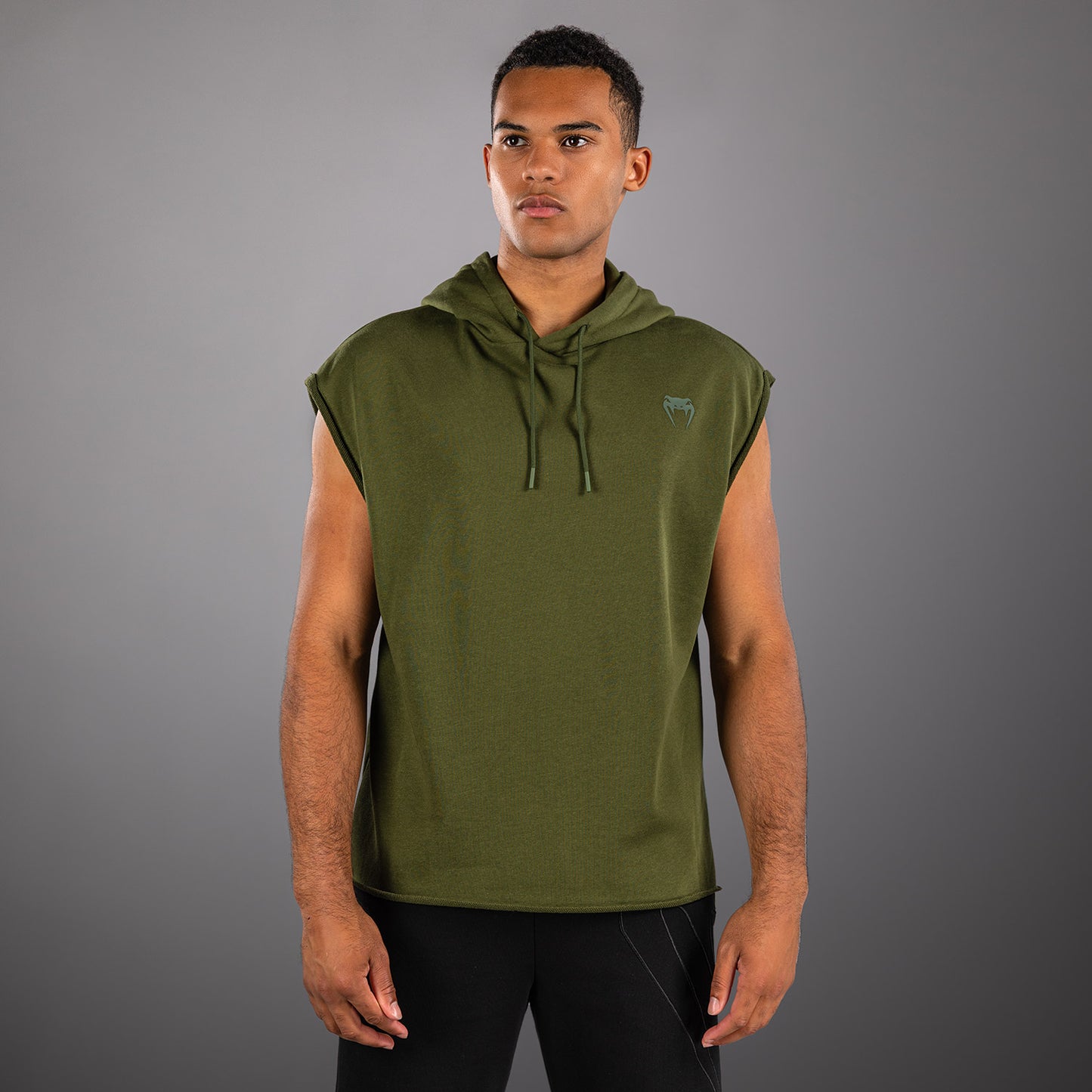 Venum Divide Felpa con Cappuccio Senza Maniche - Verde Militare