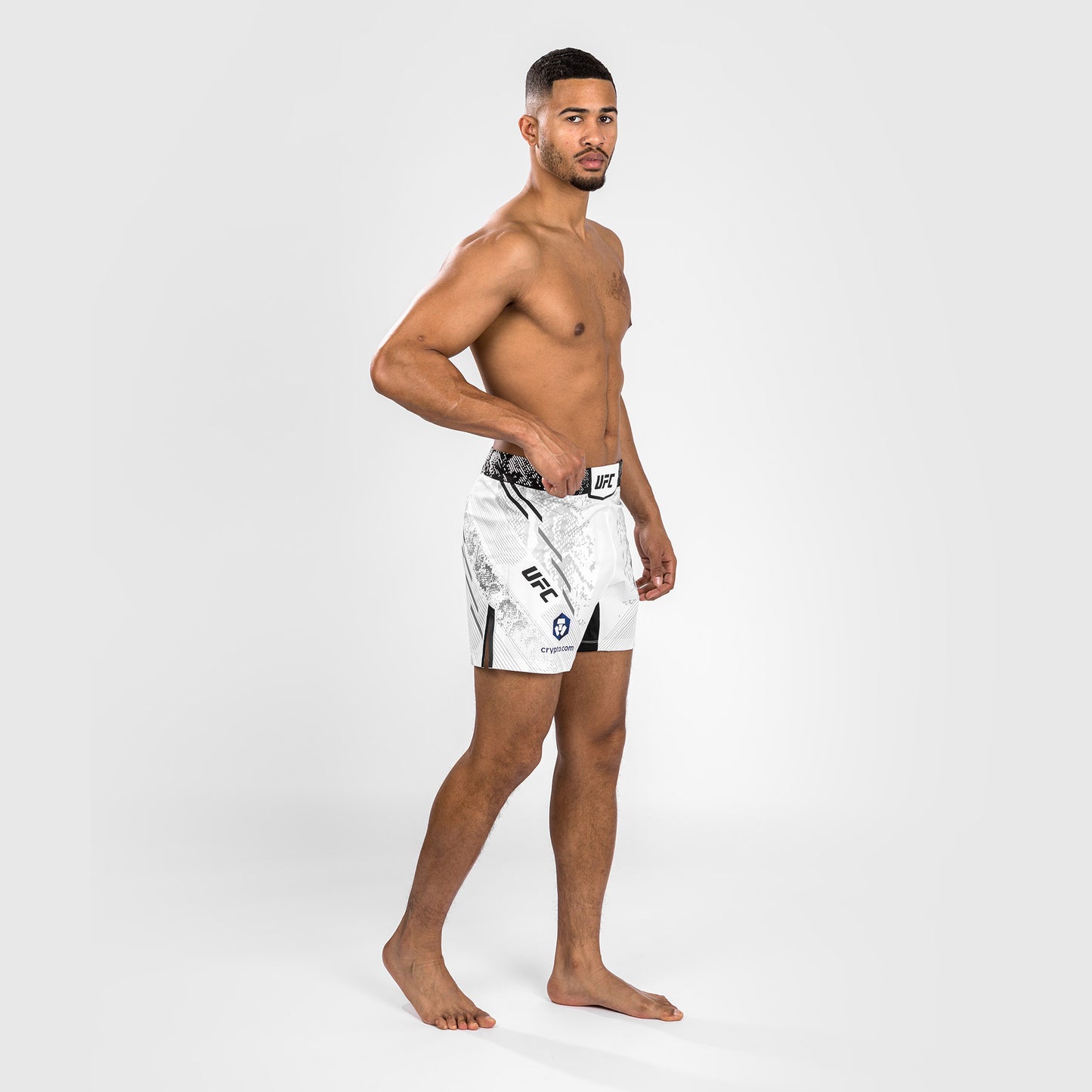 Pantaloncini da combattimento UFC Adrenaline by Venum personalizzati Authentic Fight Night Uomo - Short Fit – Bianco