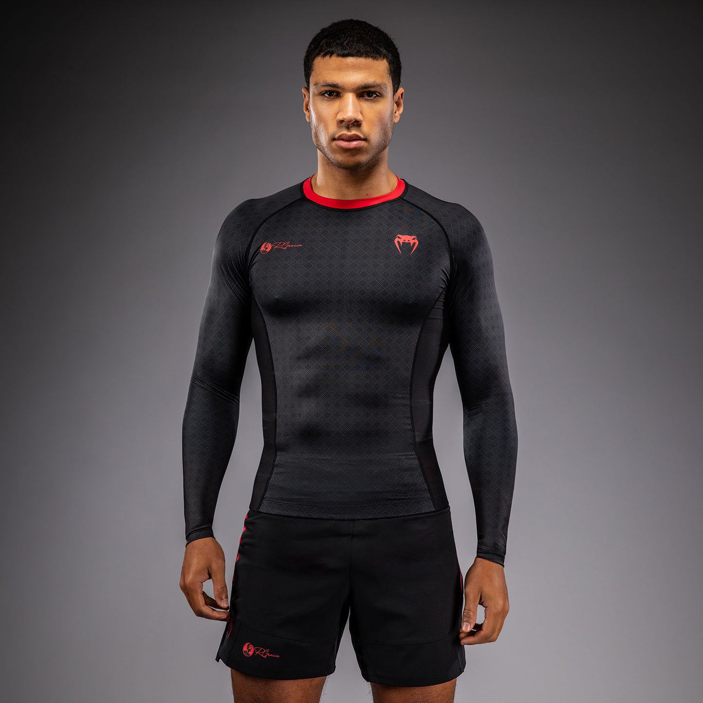 Venum x Roger Gracie Signature Rashguard a Maniche Lunghe - Nero/Rosso