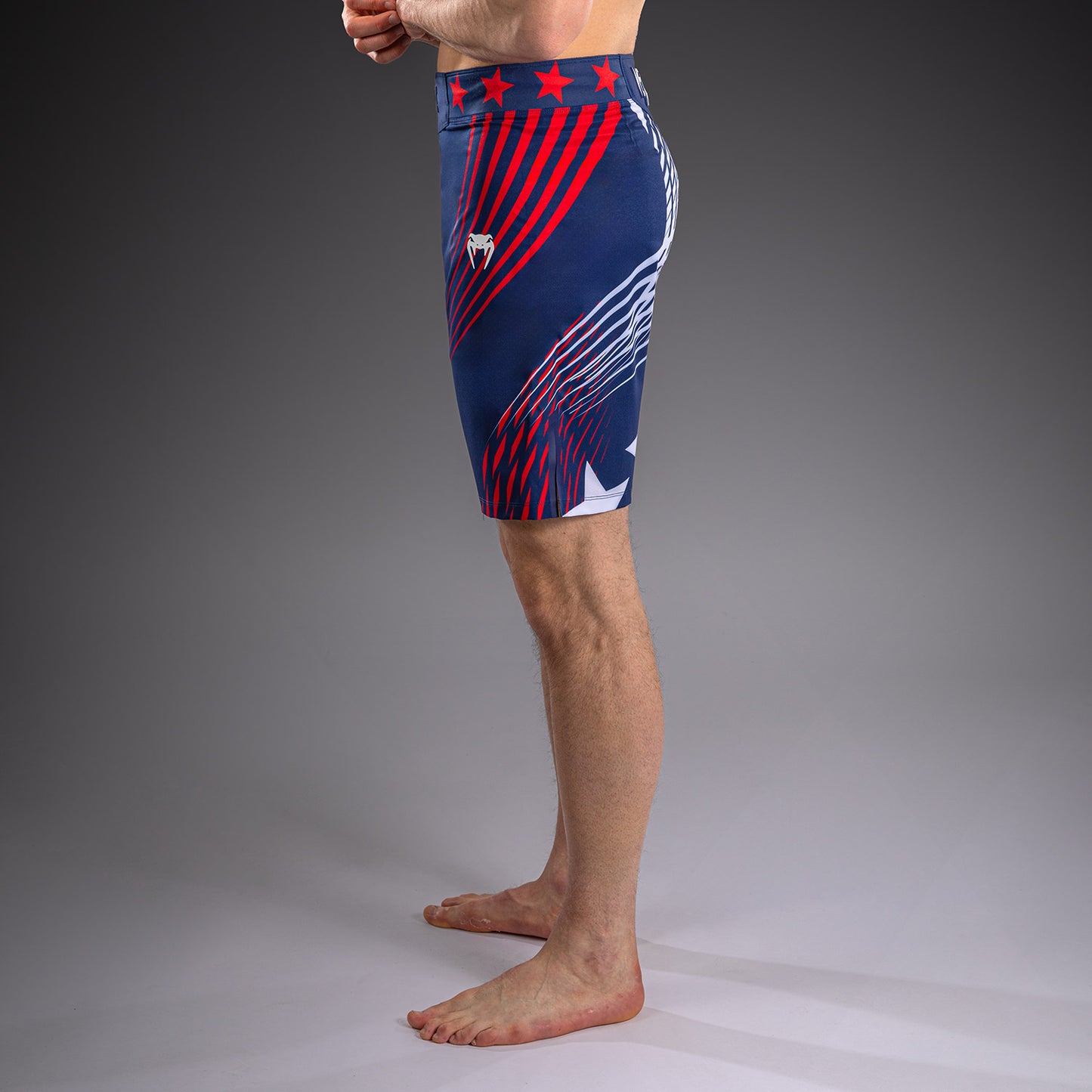 Official UFC Freedom 250 by Venum Personalizzato Authentic Fight Night Pantaloncini da combattimento taglio lungo da uomo - Blu