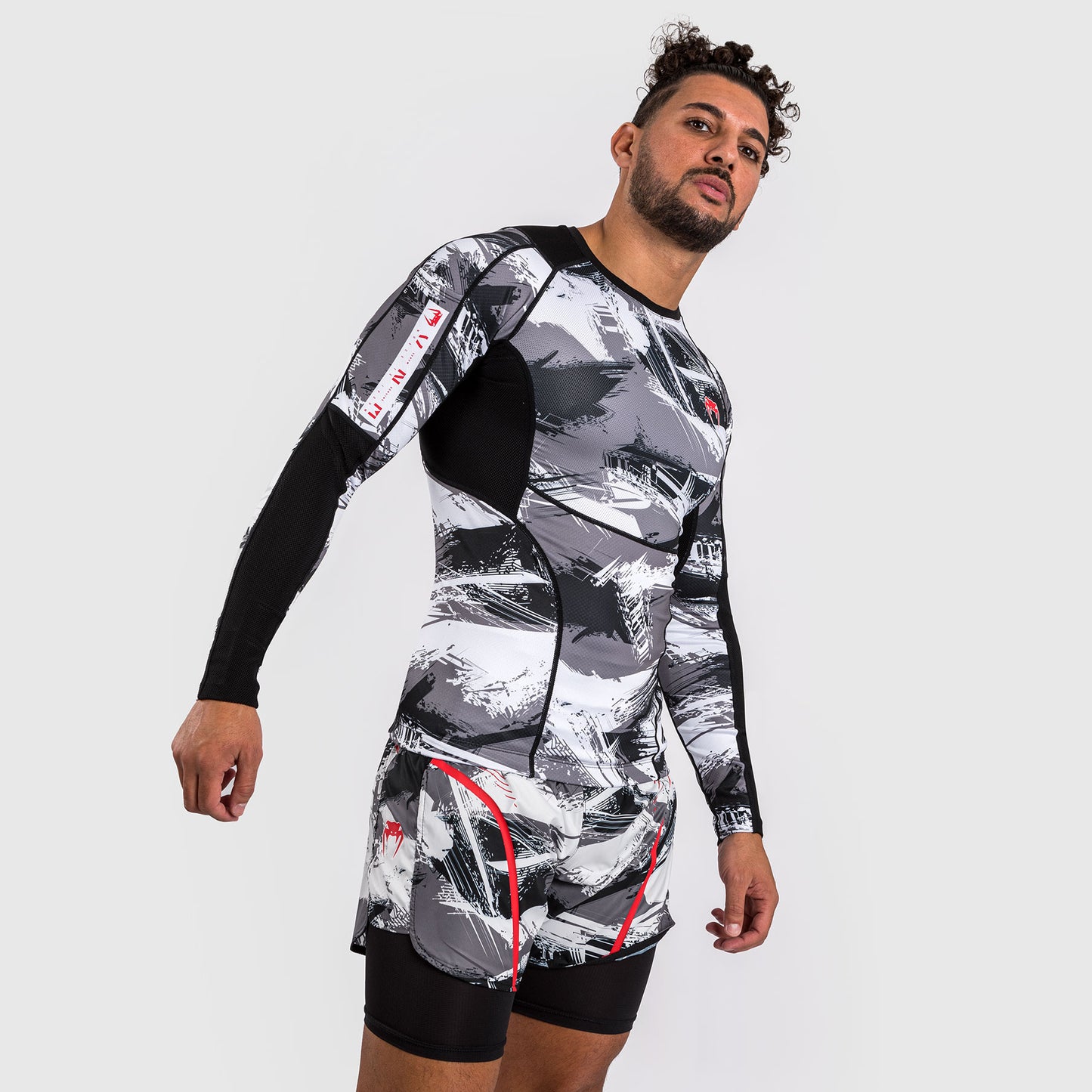 Venum Electron 3.0 Rashguard a manica lunga - Grigio/Rosso