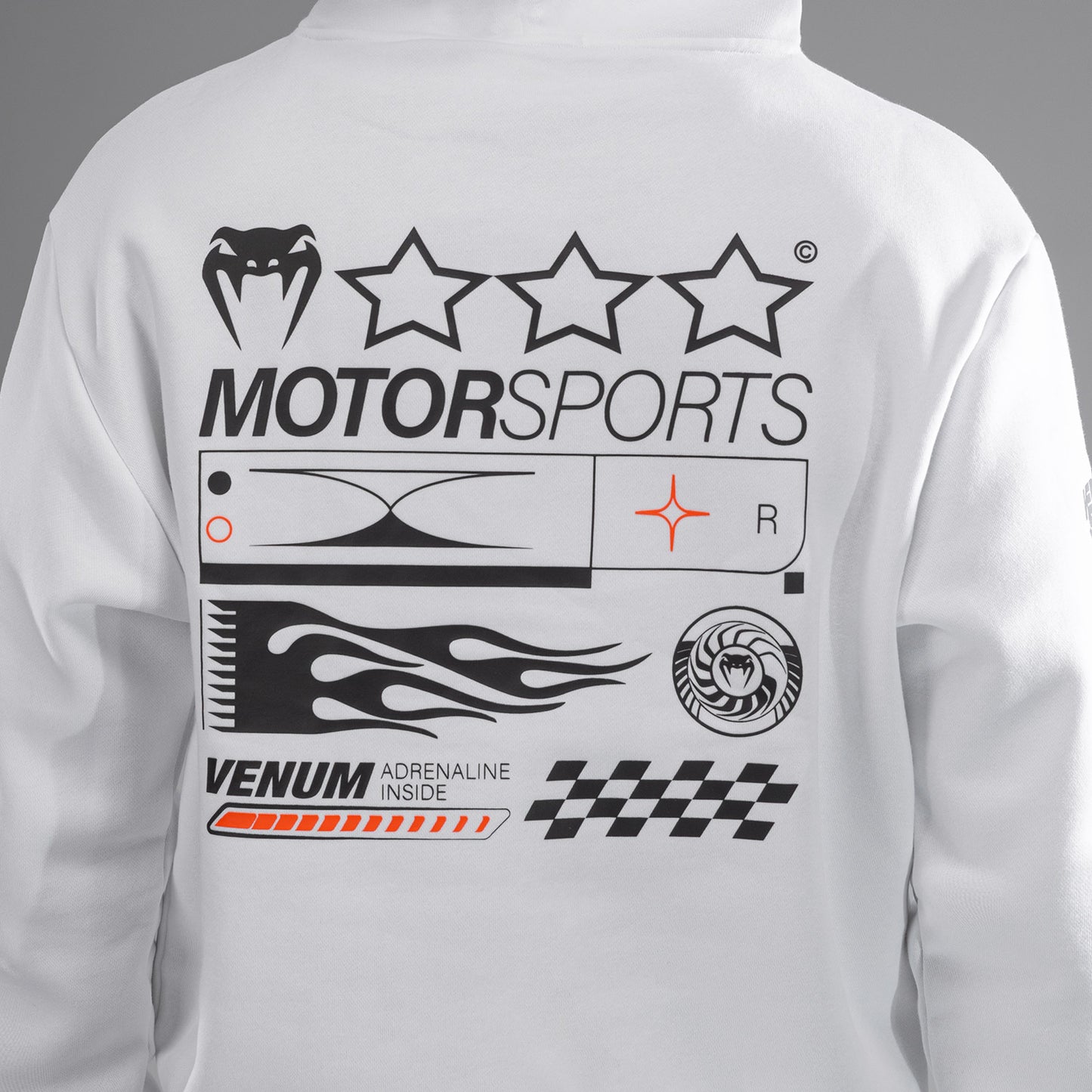Venum Motorsport Felpa con Cappuccio - Bianco Neve