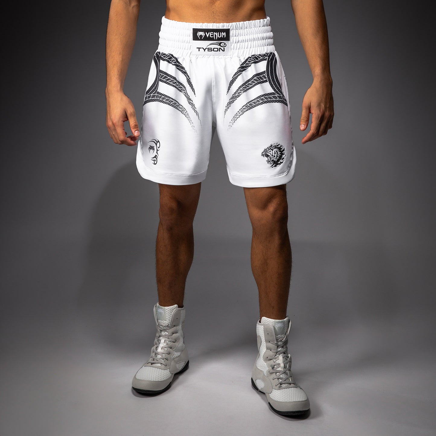 Venum x Mike Tyson Tiger Pantaloncini da boxe - Bianco ottico/Nero profondo
