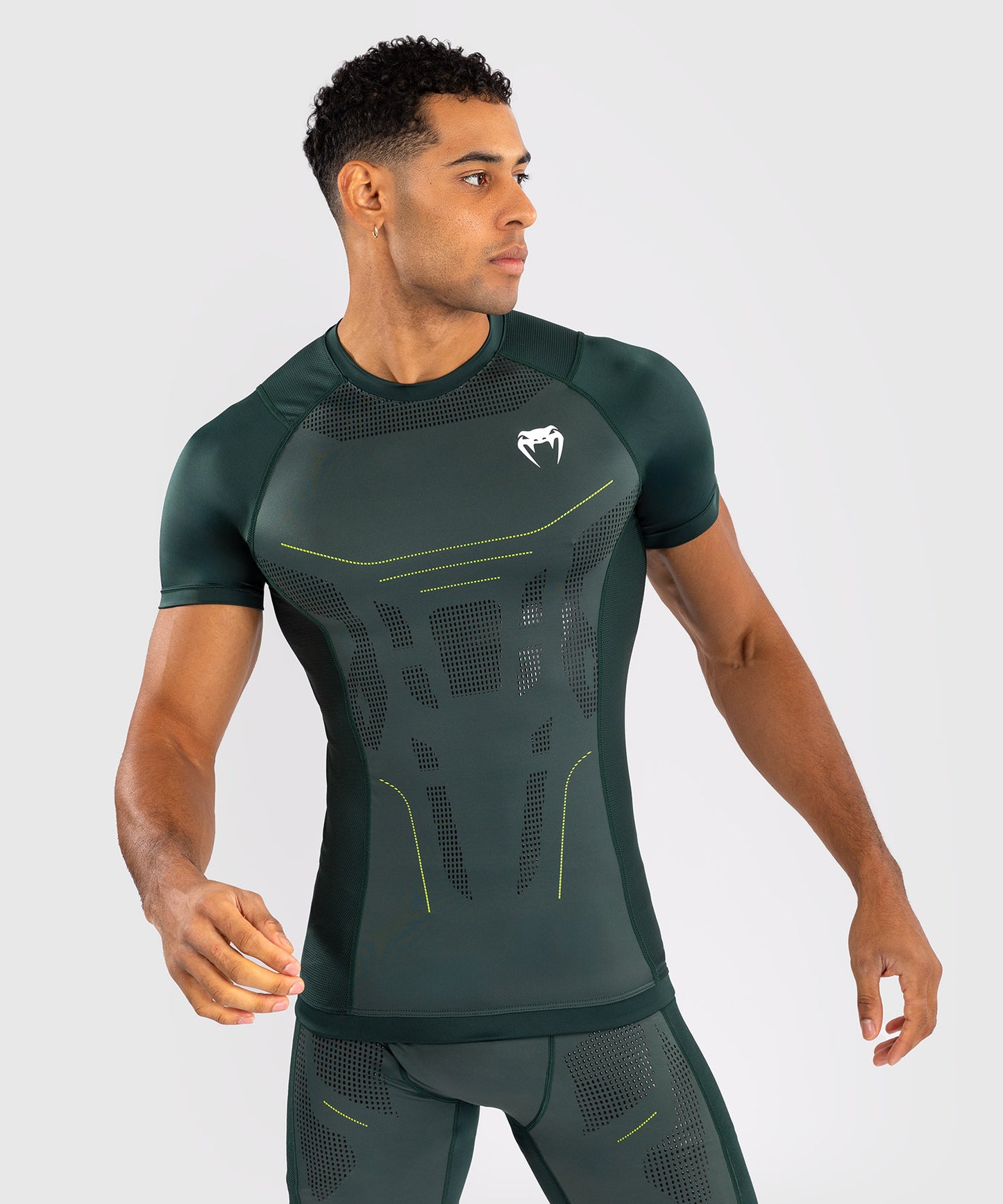 Venum Technical 3.0 Maglia a Maniche Corte Rashguard - Verde Foresta