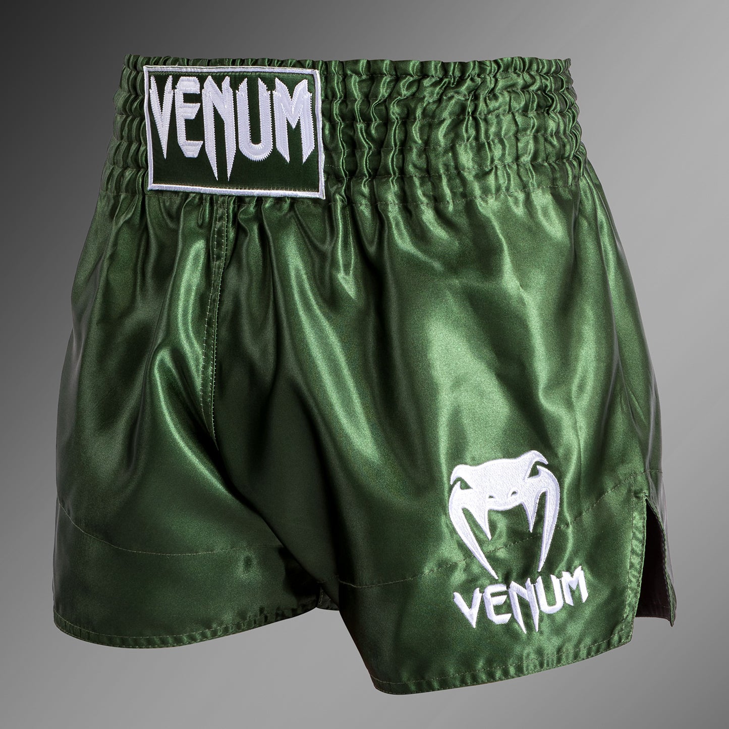 Venum Classic Pantaloncini da Muay Thaï - Khaki/Bianco