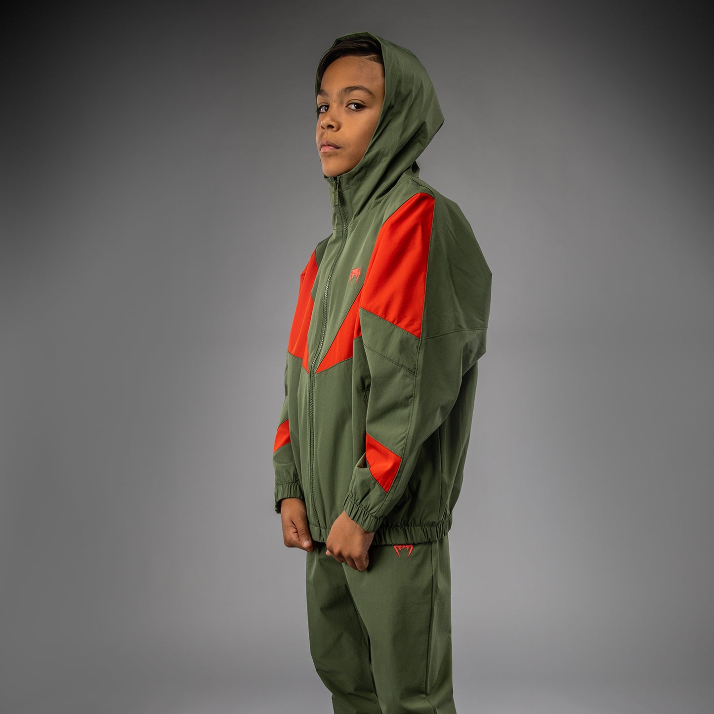 Venum Vectra Giacca da Track per Bambini - Verde Militare/Arancio