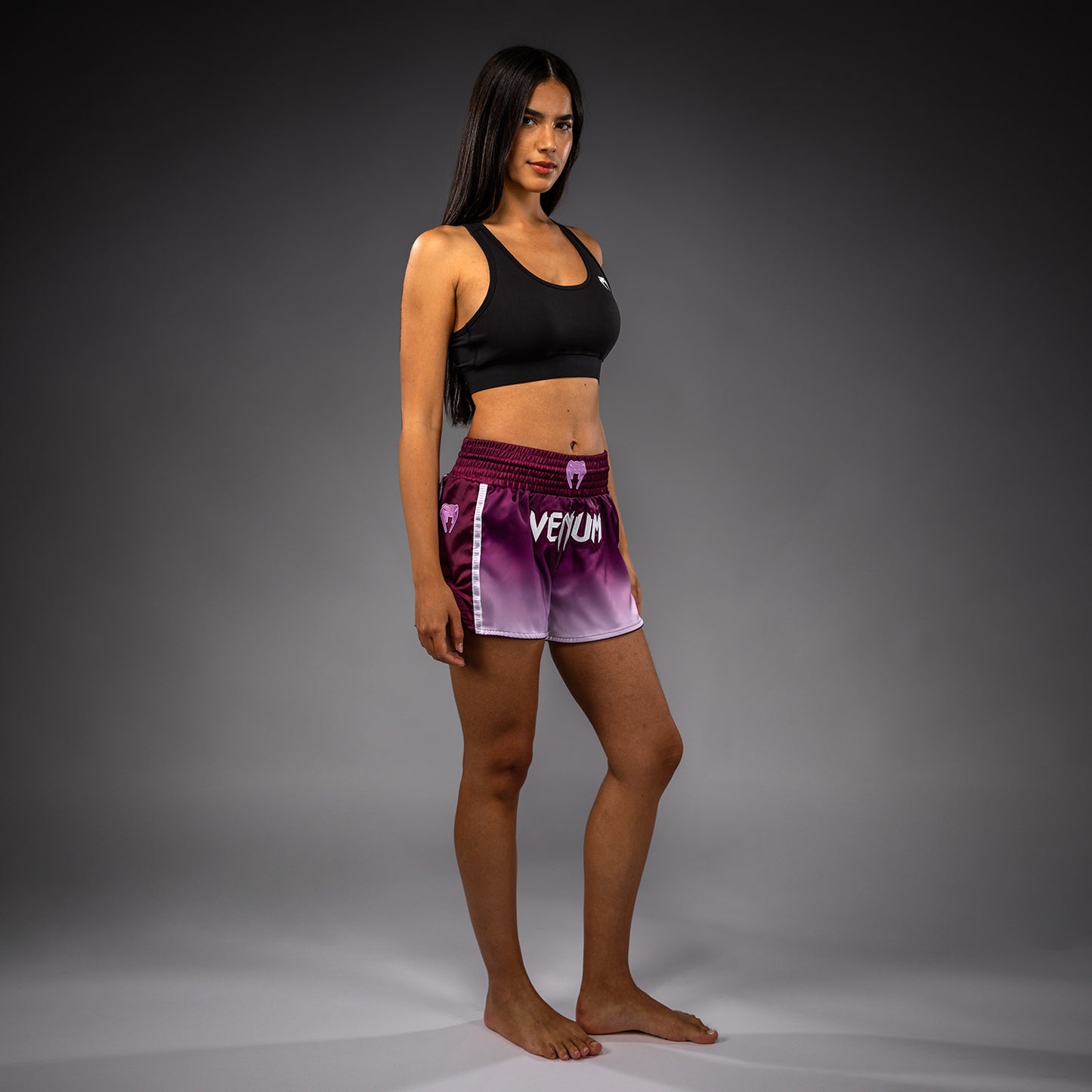 Venum Iris Pantaloncini Muay Thai - Prugna/Bianco
