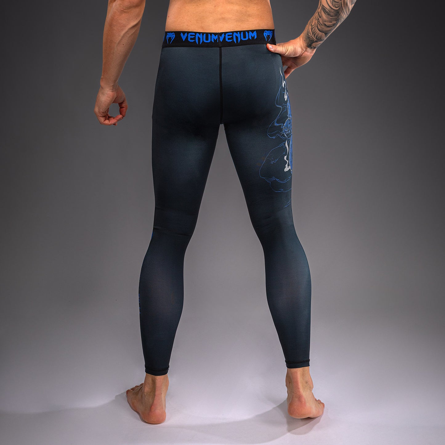 Venum Thunder Dragon Pantaloni a Compressione – Nero/Blu Reale