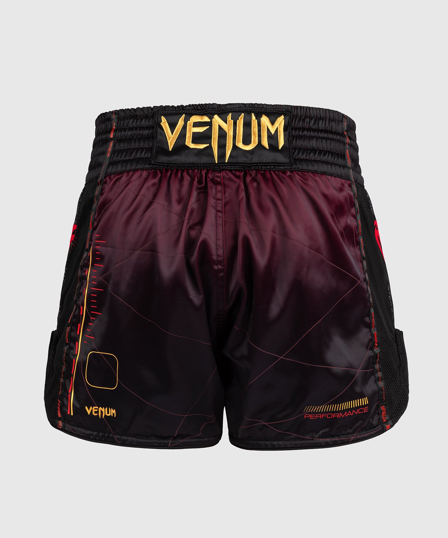 Venum Tactical XT  Pantaloncini da Muay Thai - Nero/Bordolese/Oro