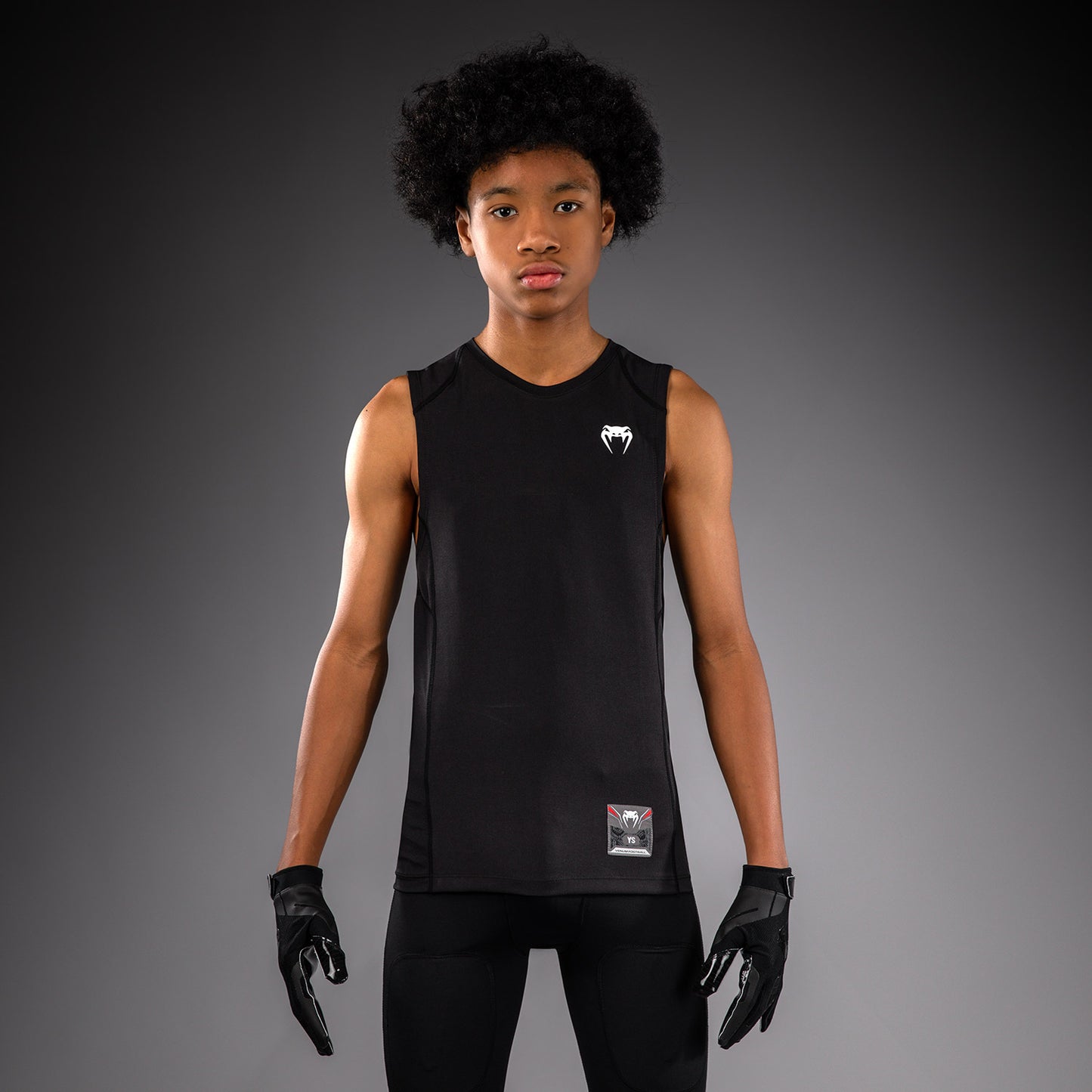 Venum Elite Football Maglietta a Compressione Senza Maniche Da Calcio per Bambini - Nero