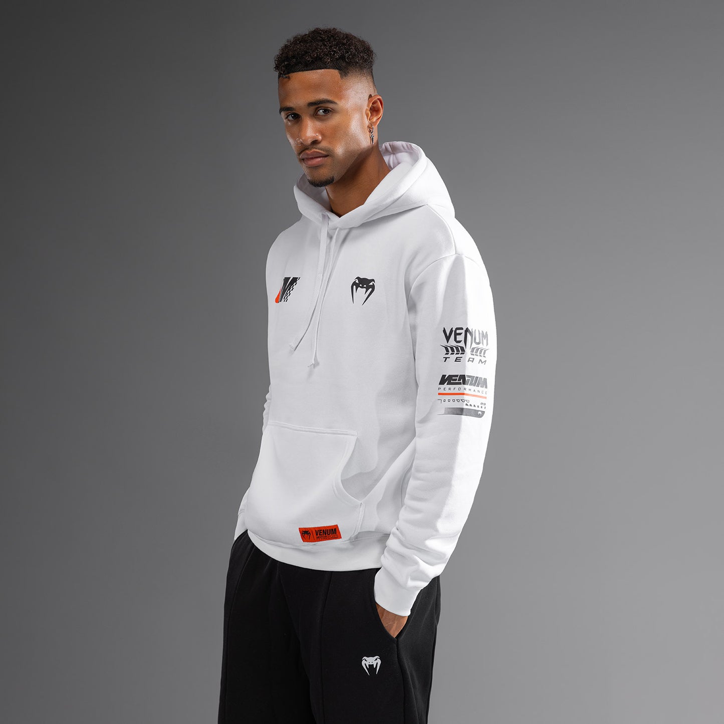 Venum Motorsport Felpa con Cappuccio - Bianco Neve