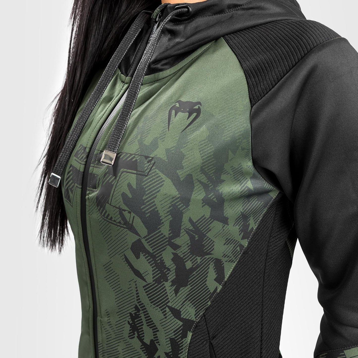 Felpa Con Cappuccio Con Zip Donna UFC Venum Authentic Fight Week - Verde