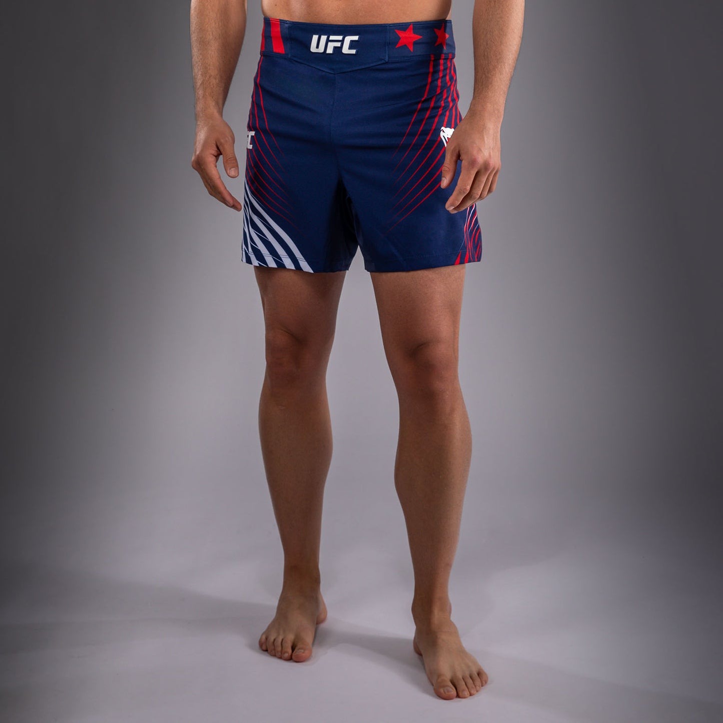 Official UFC Freedom 250 by Venum Personalizzato Authentic Fight Night Pantaloncini da combattimento taglio corto da uomo - Blu