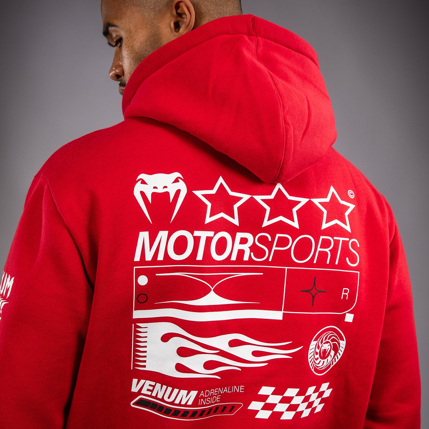 Venum Motorsport Felpa con Cappuccio - Rosso Racer