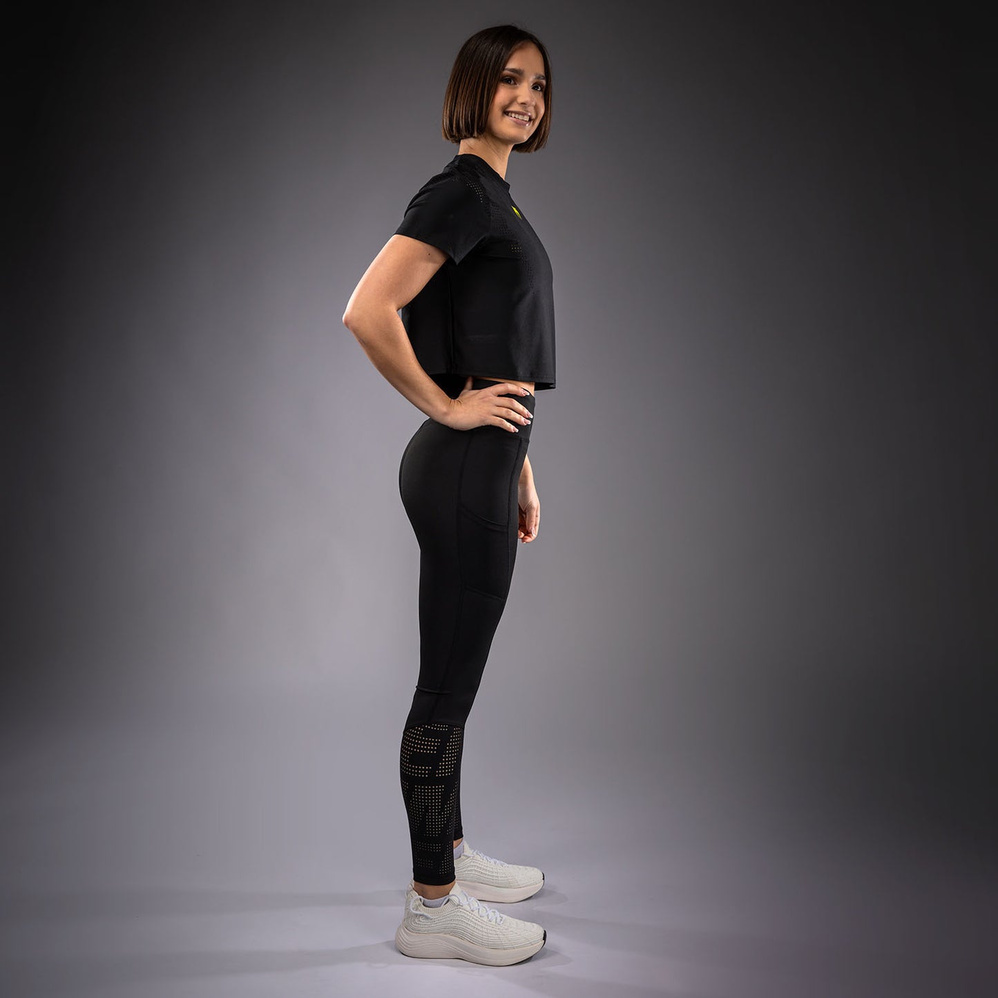 Venum Lazer Maglietta Dry Tech da Donna - Nero/Giallo