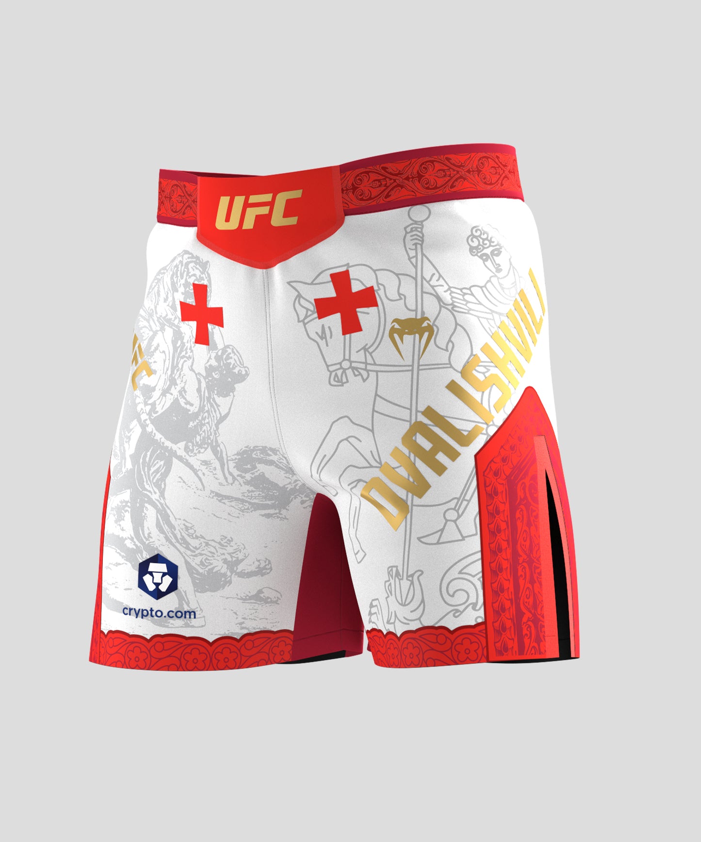 UFC Unrivaled by Venum Merab Dvalishvili Pantaloncini da combattimento Uomini - Bianco/Rosso