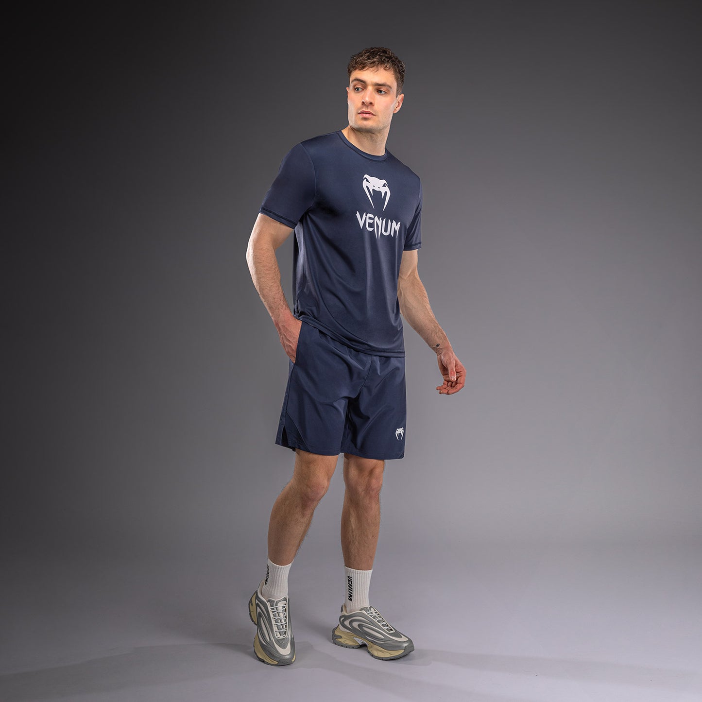Venum Classic T-shirt Dry Tech - Blu navy/Bianco