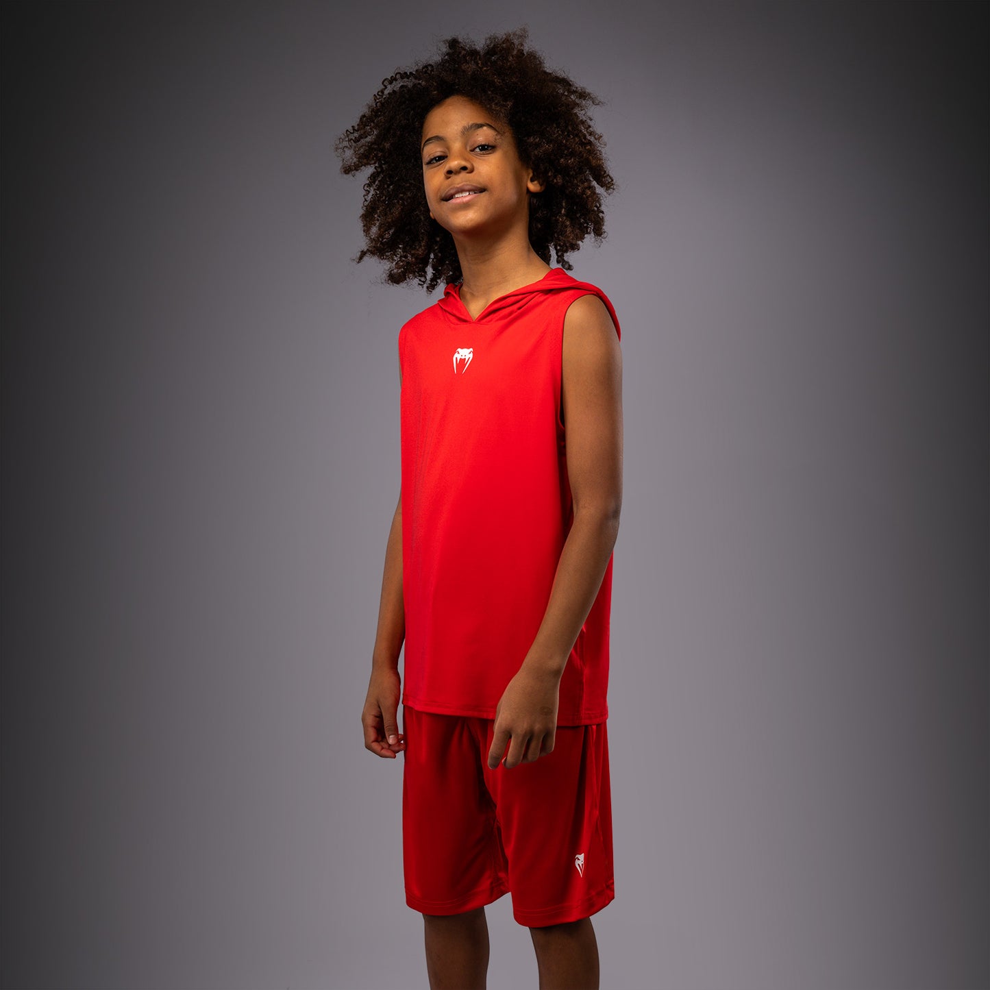 Venum Elite Felpa con Cappuccio Senza Maniche Dry Tech per Bambini - Rosso