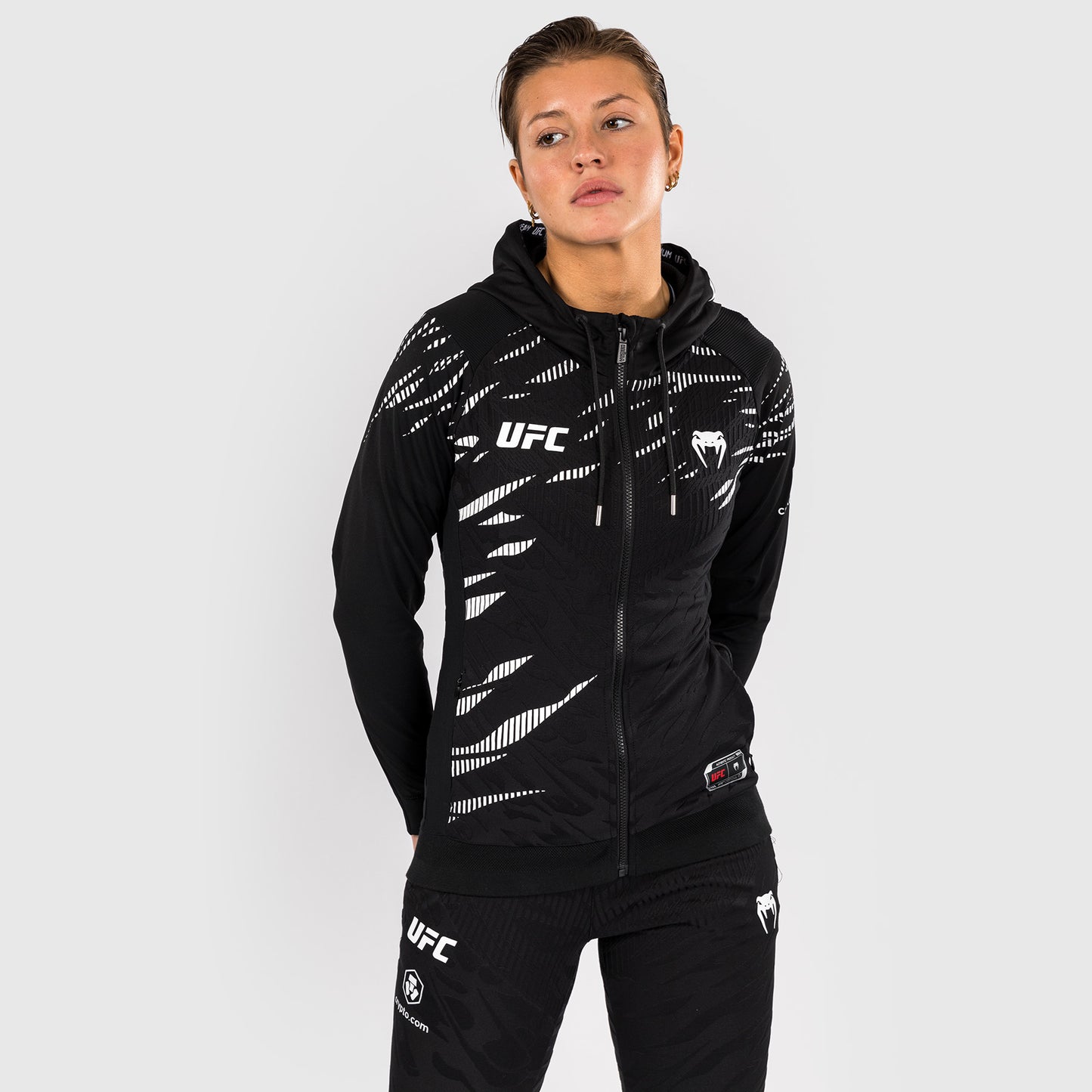 UFC Fusion by Venum Personalizzati Authentic Fight Night Felpa con Cappuccio per Donna - Nero