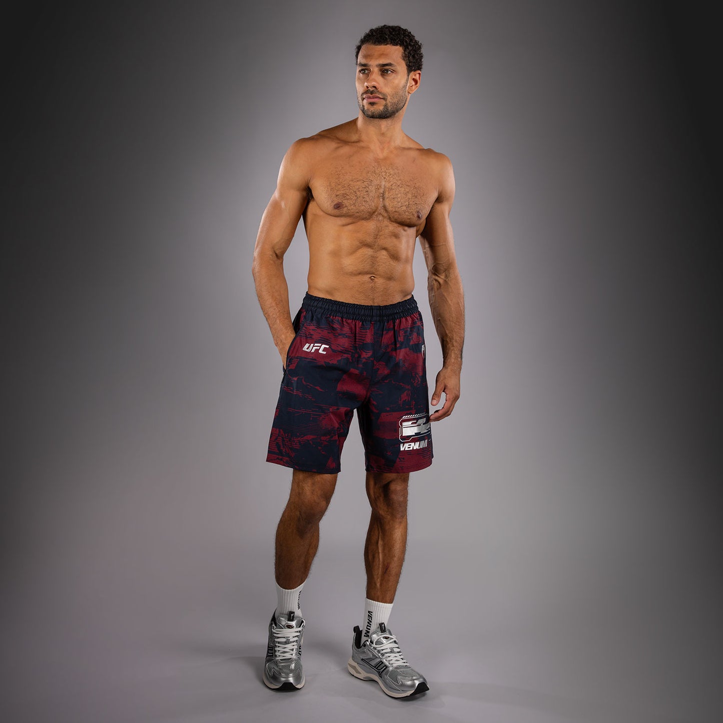 UFC Zenith by Venum Authentic Fight Week Pantaloncini Performance Uomo - Blu navy/Bordeaux/Argento