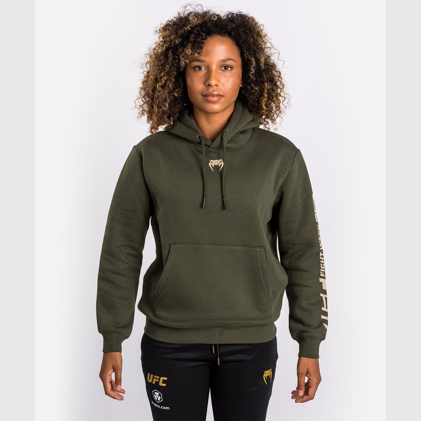 UFC Adrenaline by Venum Fight Week Felpa con cappuccio da Donna - Khaki
