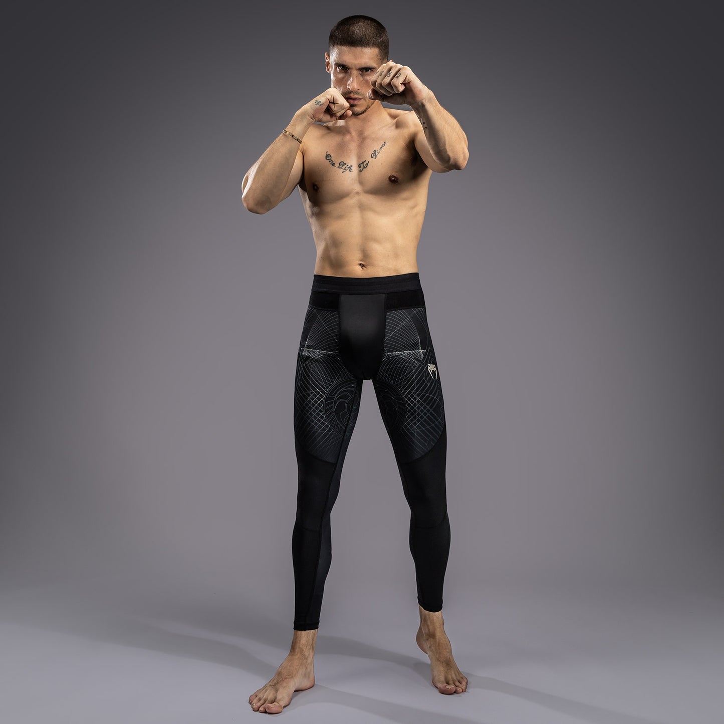 Venum G-Fit Air Pantaloni a compressione - Nero Profondo/Sabbia Del Deserto