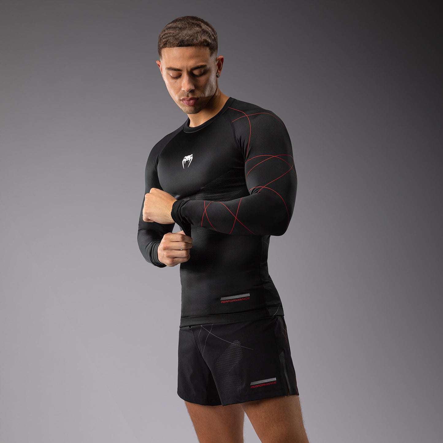Venum Tactical XT Rashguard a maniche lunghe - Nero/Rosso Fuoco