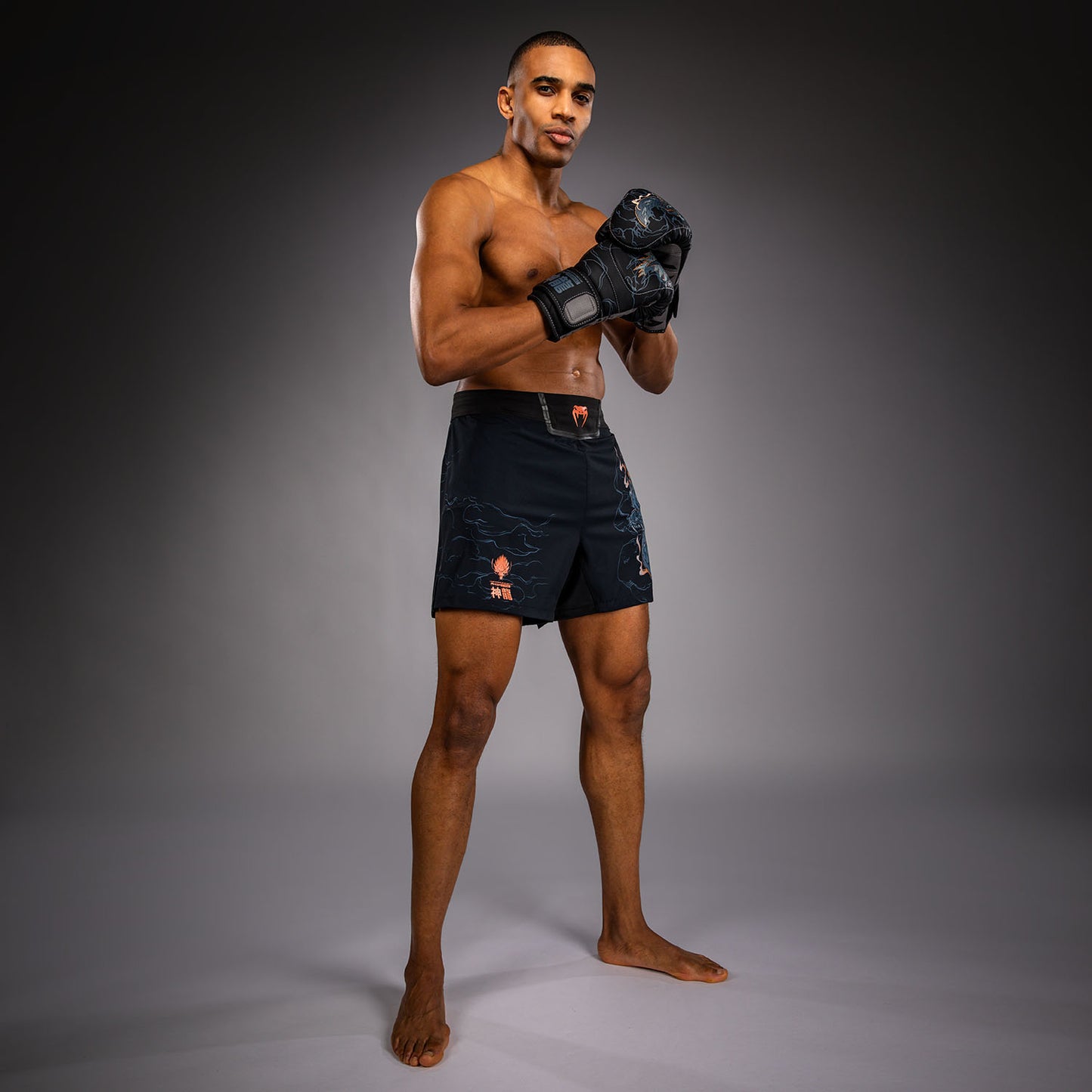 Venum Thunder Dragon Pantaloncini da Combattimento – Nero/Grigio/Rame