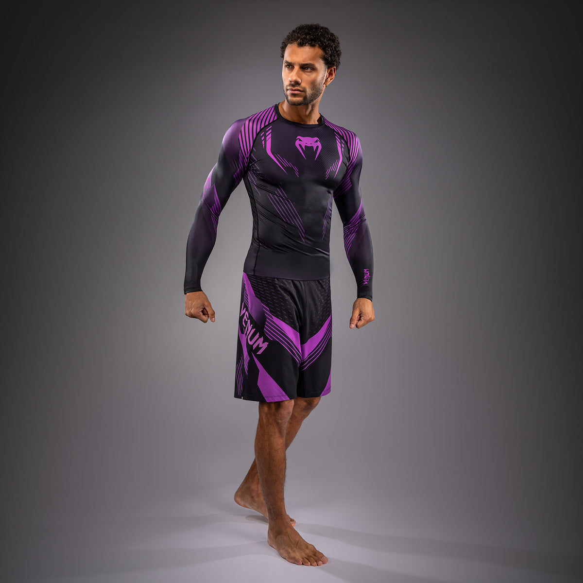 Venum No-Gi 6.0 Rashguard a Maniche Lunghe - Nero/Viola