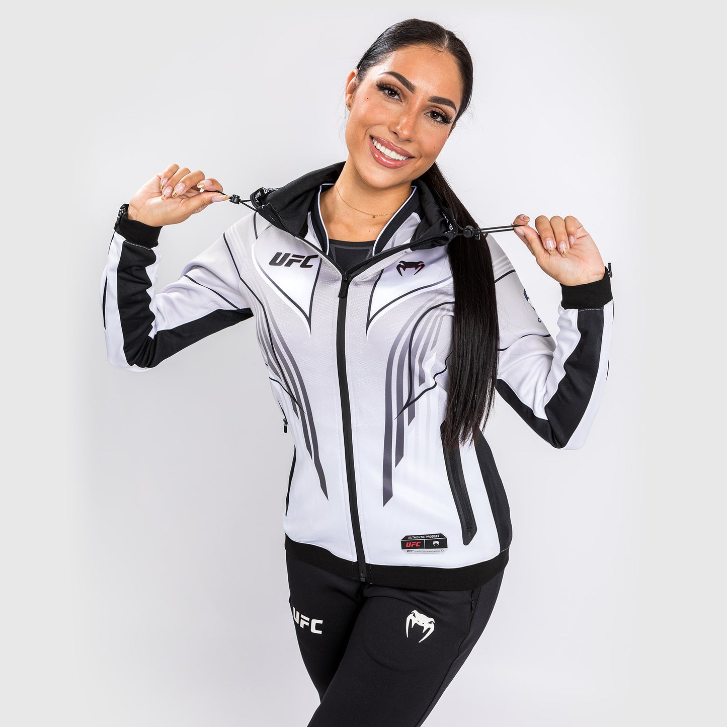 Felpa con cappuccio UFC Venum Authentic Fight Night 2.0 Donna - Bianco