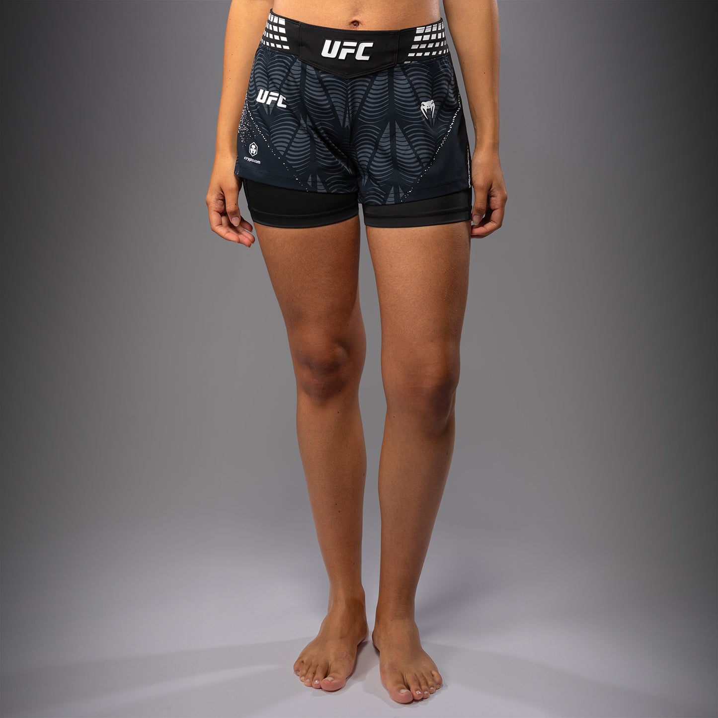 UFC Zenith by Venum Authentic Fight Night Pantaloncini da combattimento Fit corto Donna Personalizzato - Nero