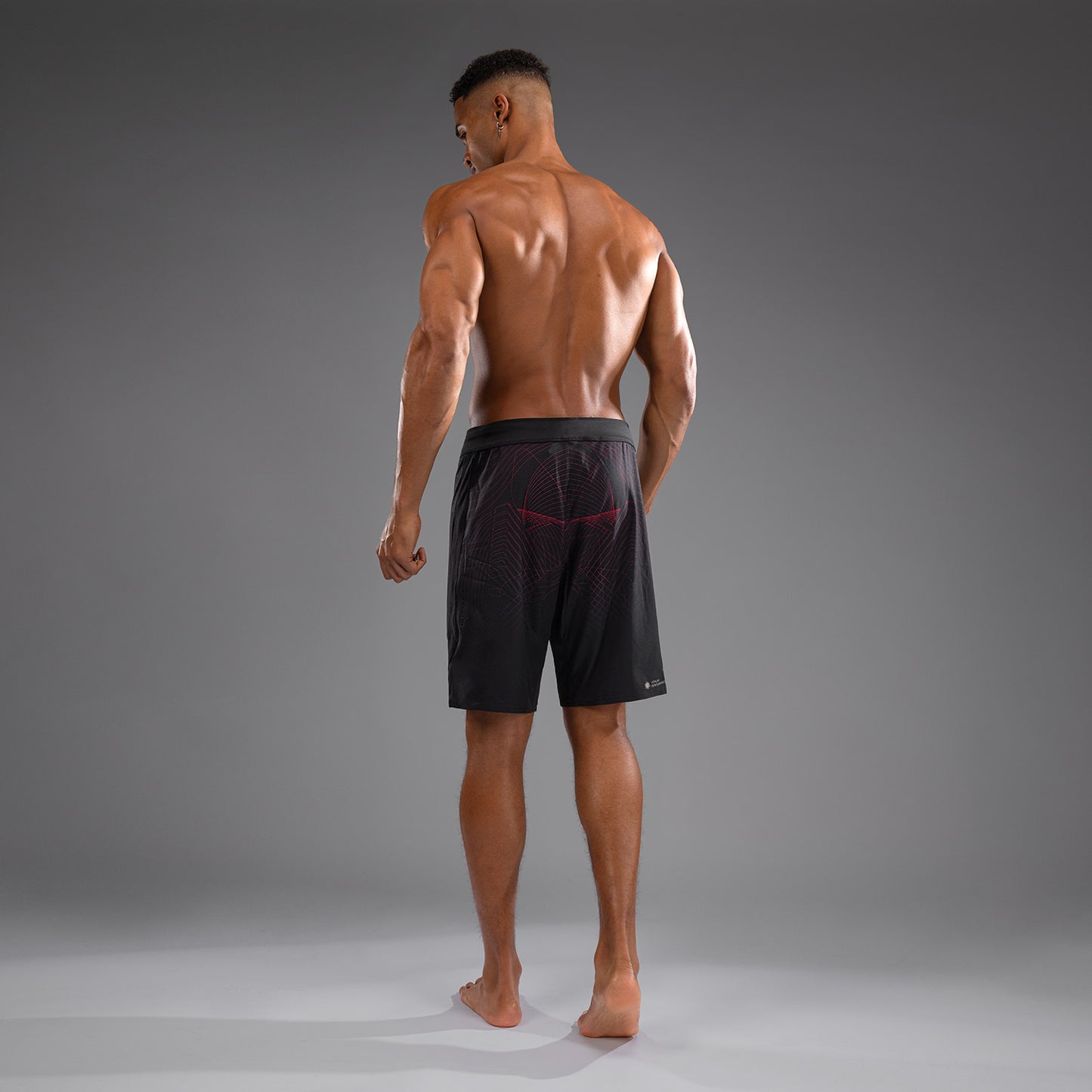 Venum G-Fit Air Pantaloncini da Combattimento - Nero Profondo/Rosso Fuoco