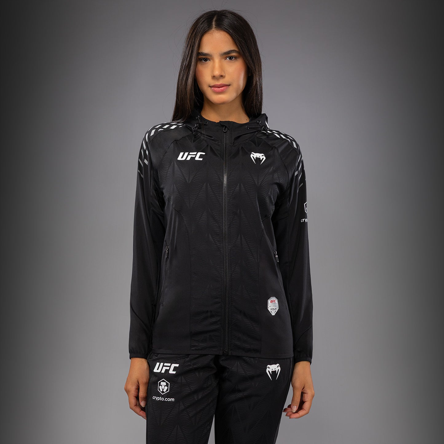 UFC Zenith by Venum Authentic Fight Night Felpa Walkout Donna Personalizzato - Nero