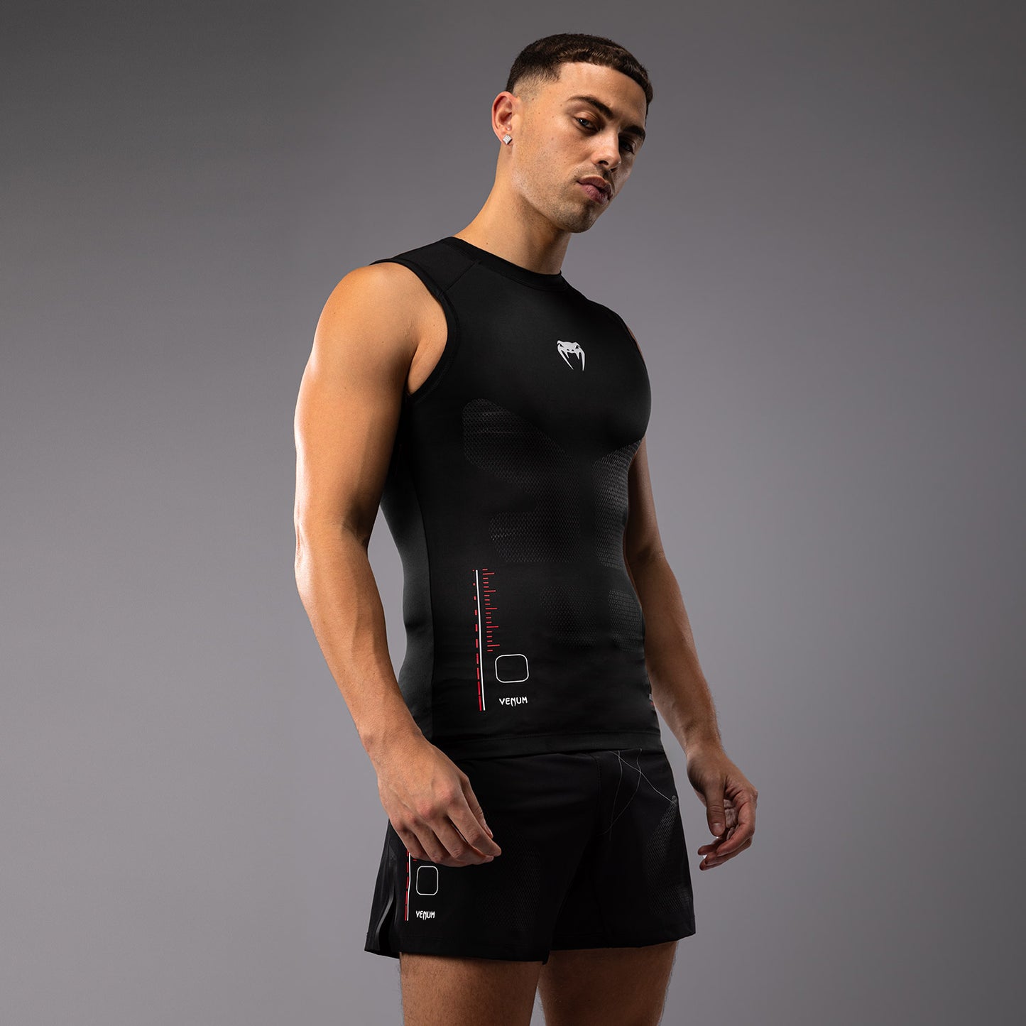 Venum Tactical XT Rashguard senza maniche - Nero/Rosso Fuoco
