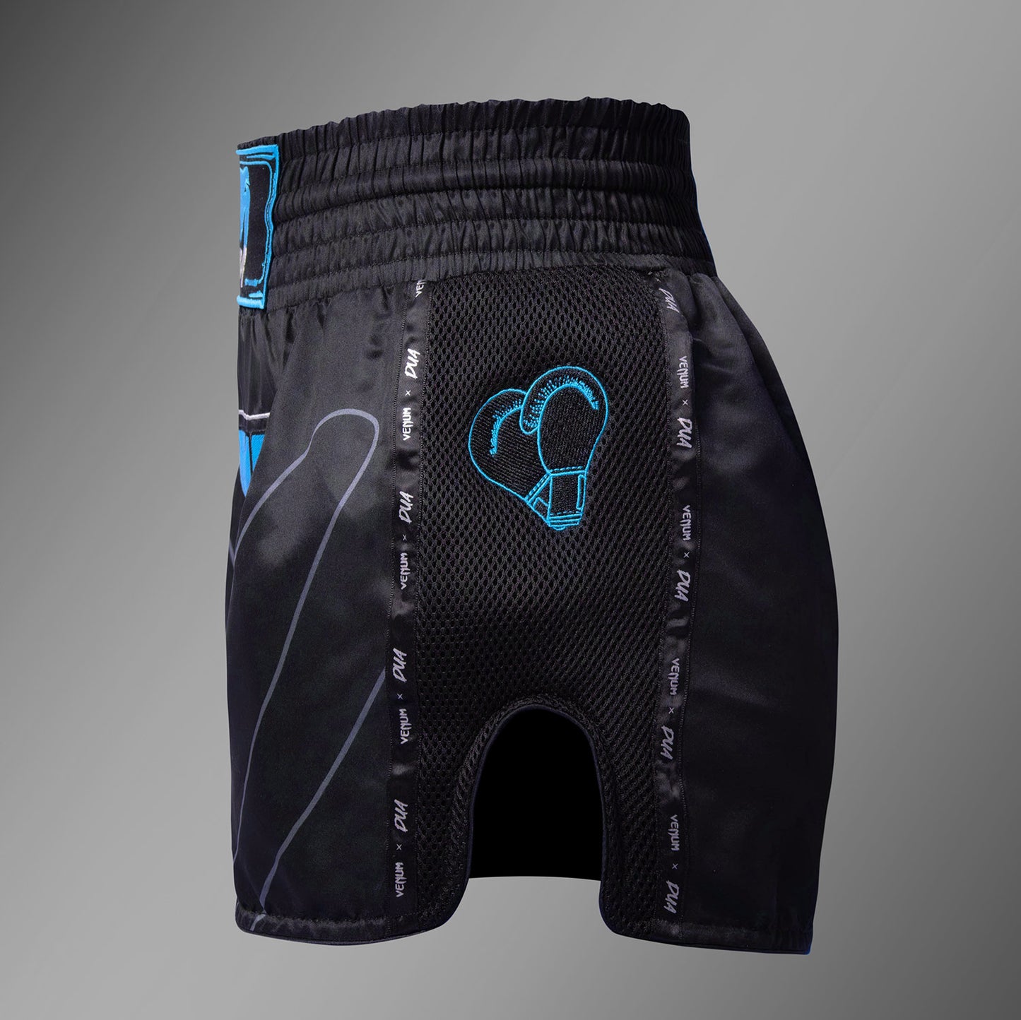 Venum x Dua Pantaloncini Muay Thai - Nero/Blu Elettrico