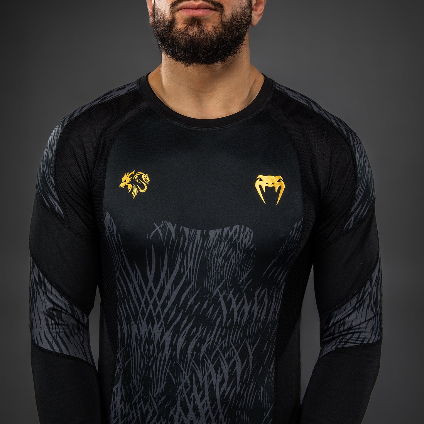 Venum x Chimaev Rashguard a Maniche Lunghe - Nero/Grigio
