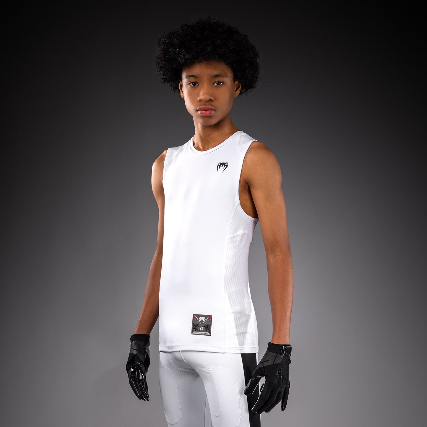 Venum Elite Football Maglietta a Compressione Senza Maniche Da Calcio per Bambini - Bianco