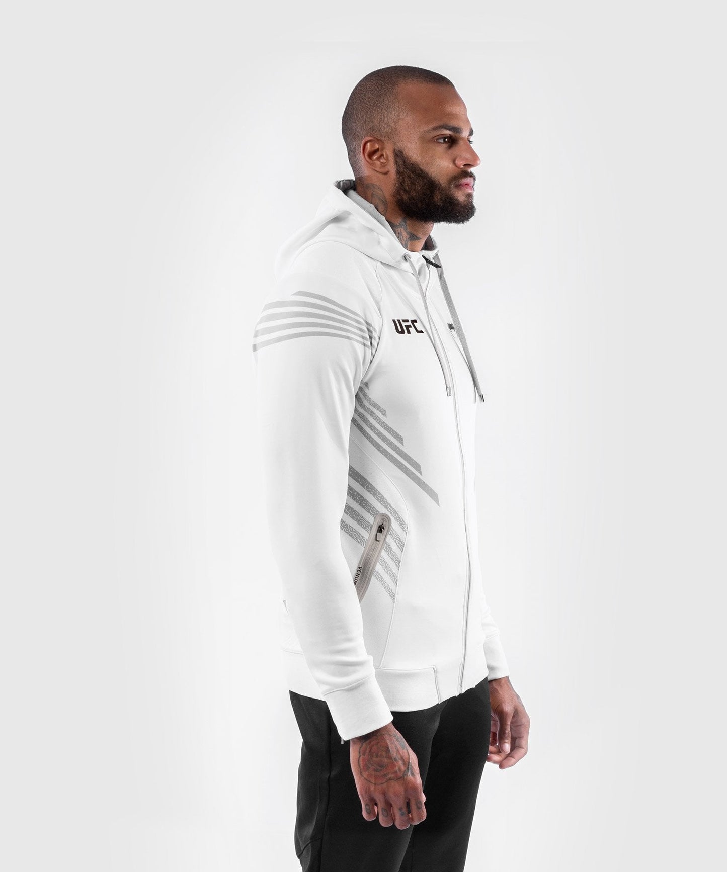 Felpa Con Cappuccio Walkout Uomo Fighters UFC Venum Authentic Fight Night - Bianco