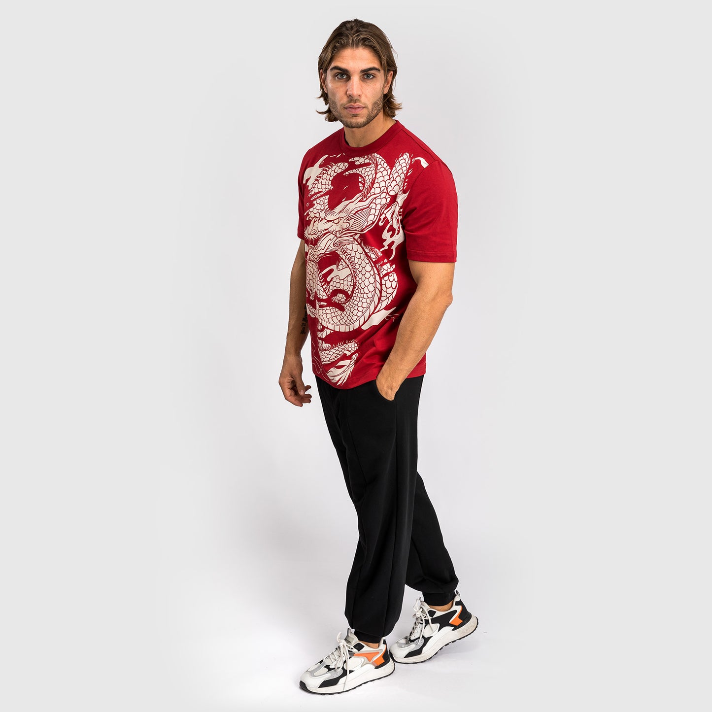 Venum Dragon’s Flight Maglietta da uomo - Rosso Ciliegia/Bianco Crema