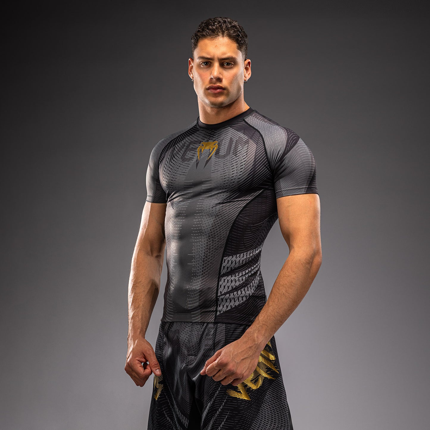 Venum Galactic 3.0 Rashguard a Maniche Corte - Nero/Oro