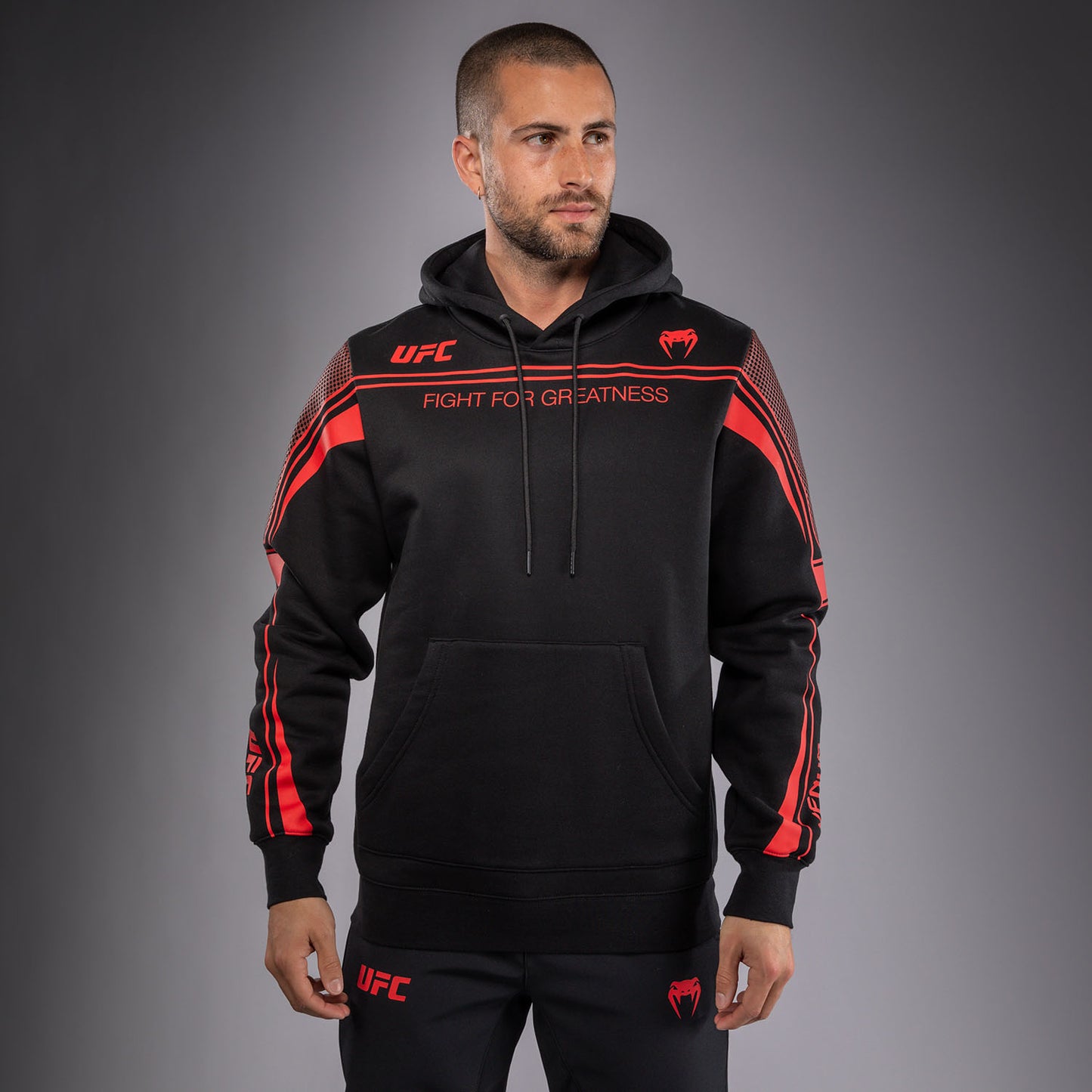 Venum UFC Unity by Venum Authentic Fight Week Felpa con Cappuccio da Uomo - Nero
