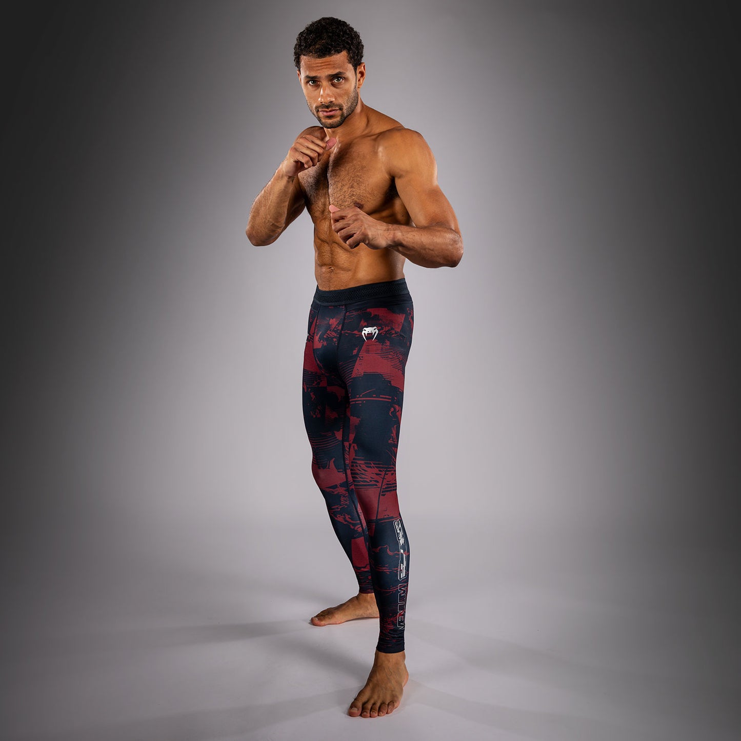 UFC Zenith by Venum Authentic Fight Week Leggings Performance Uomo - Blu navy/Bordeaux/Argento
