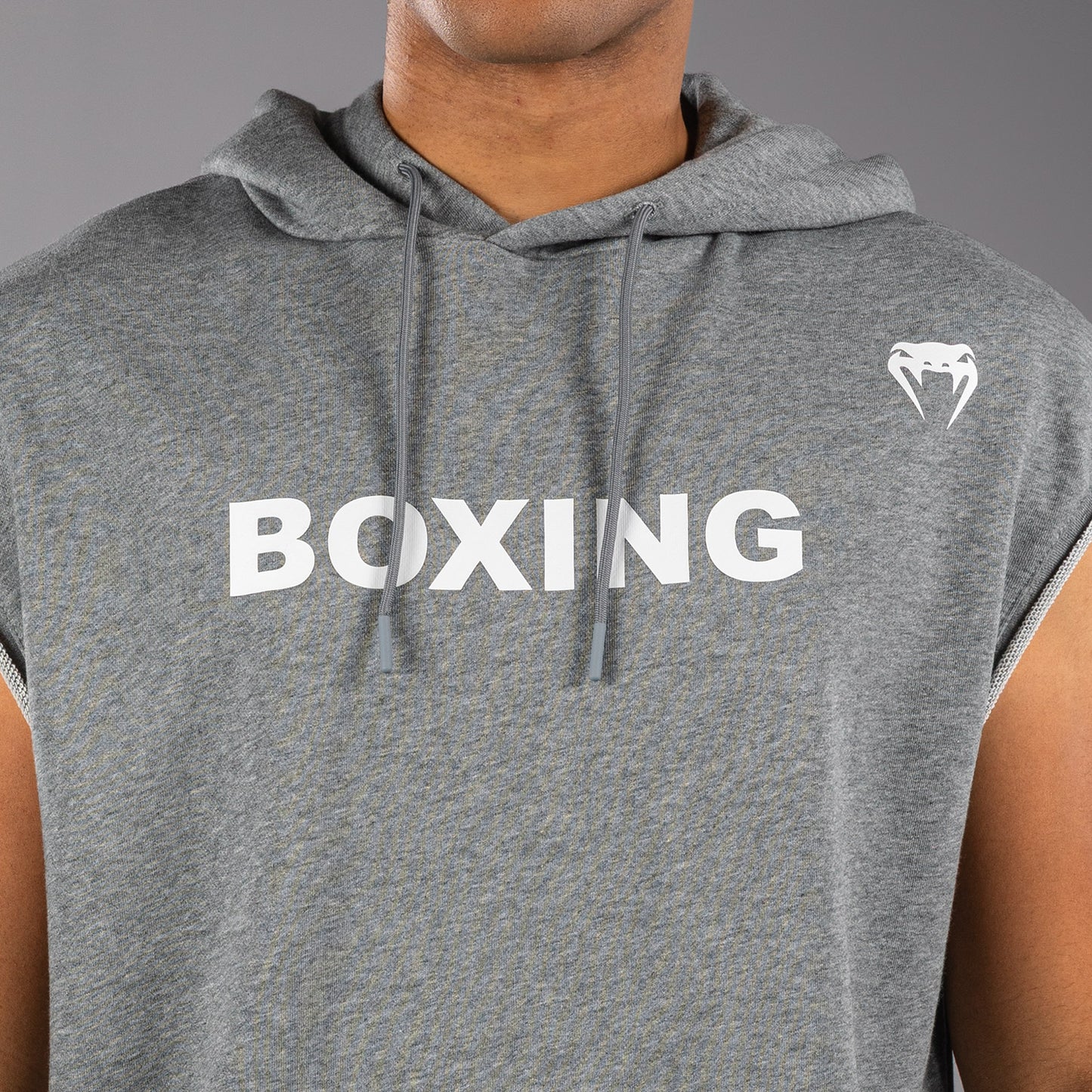 Venum Boxing VT Felpa con Cappuccio Senza Maniche – Grigio Mélange