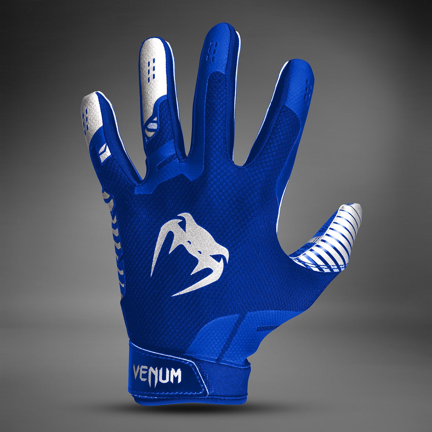 Venum Elite Guanti da football - Blu reale/Argento