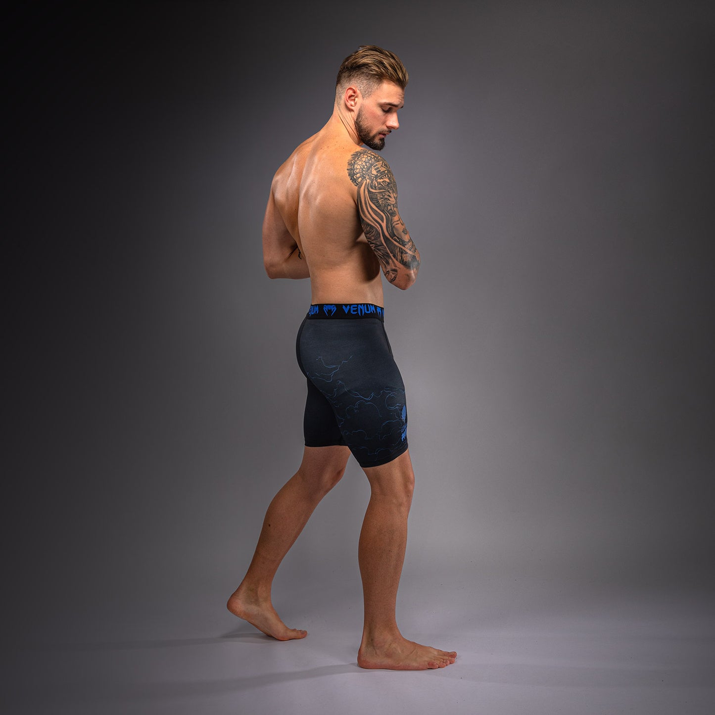 Venum Thunder Dragon Pantaloncini a Compressione – Nero/Blu Reale