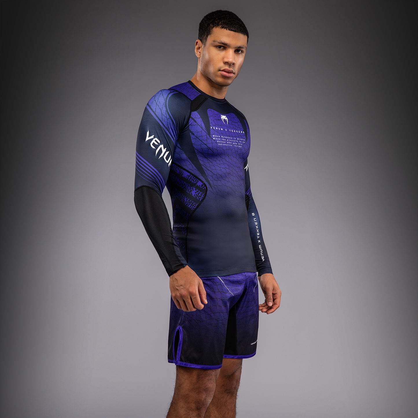 Venum x TEKKEN 8 Rashguard a Maniche Lunghe - Kazuya - Nero/Viola