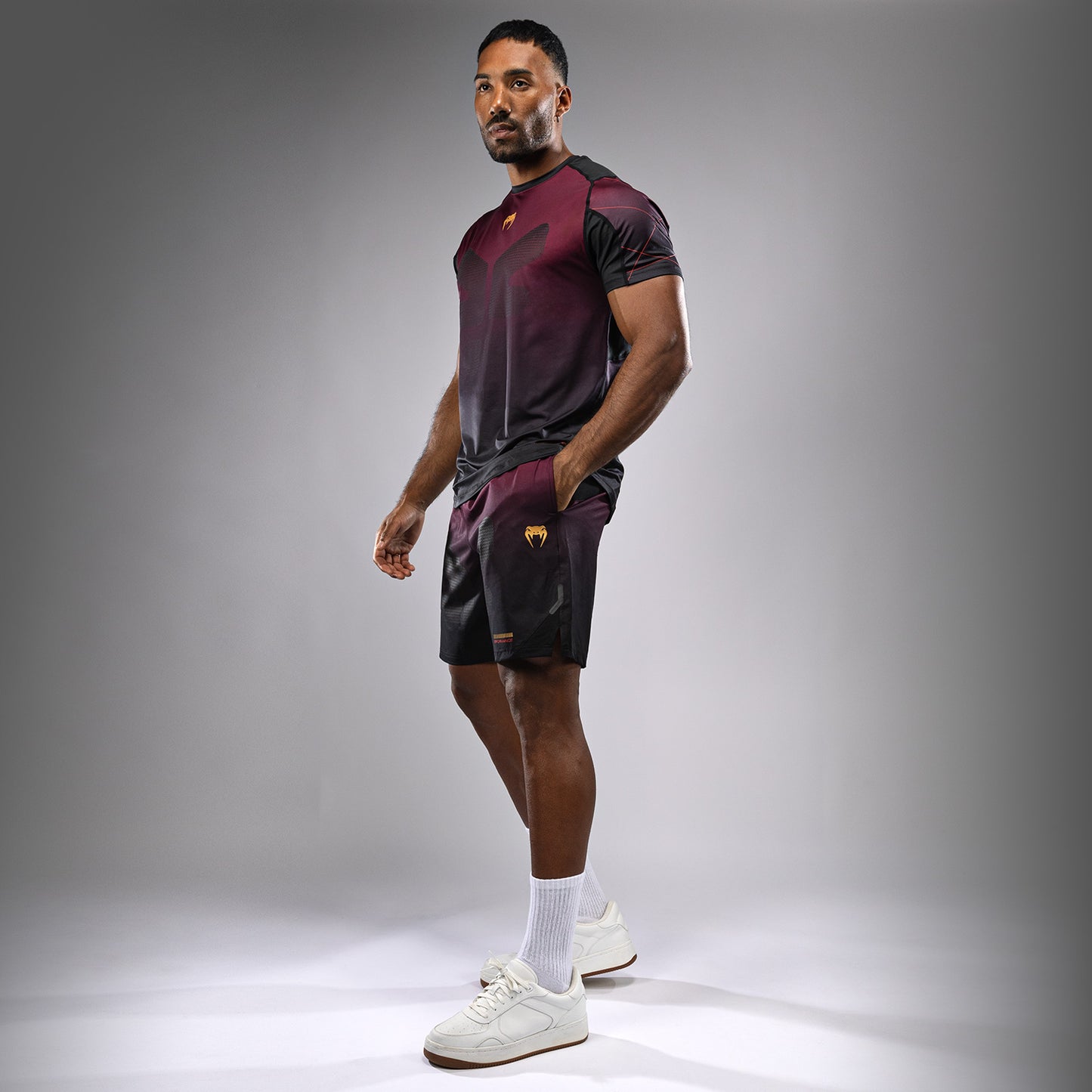 Venum Tactical XT Maglietta Dry Tech Uomo - Nero/Borgogna/Oro