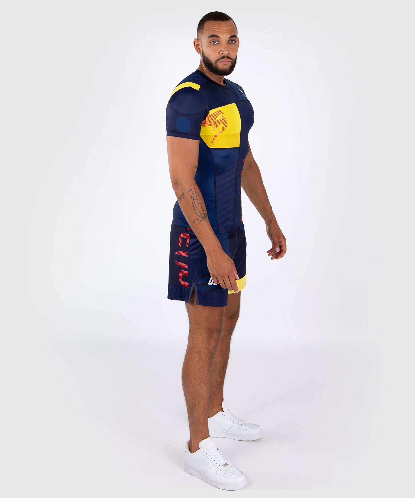 Venum Sport 05 Maglietta a Compressione a Maniche Corte - Blu/Giallo