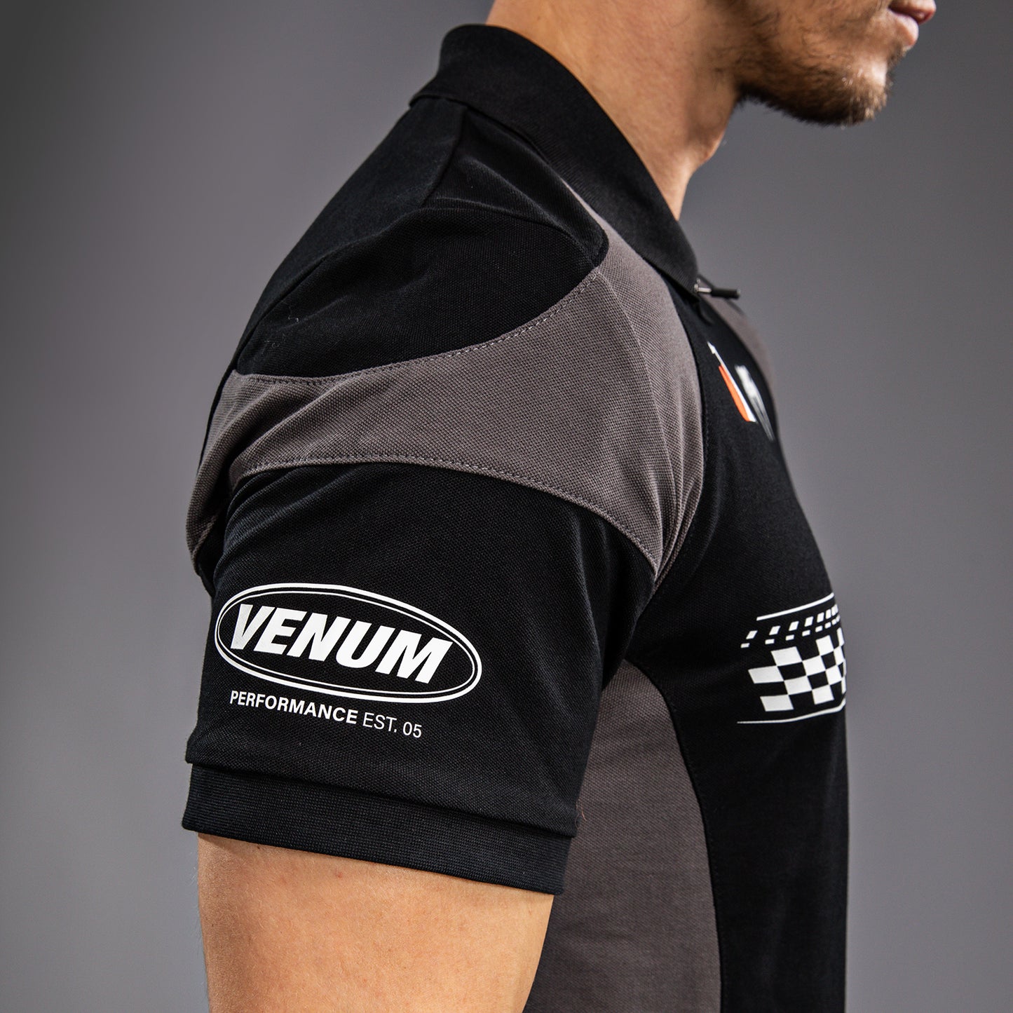 Venum Motorsport Polo in Cotone - Nero Profondo